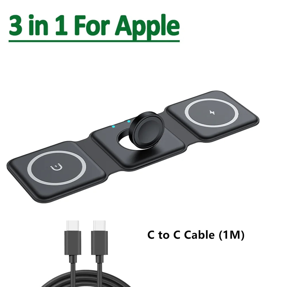 TriCharge™ 3-in-1 Magnetic Wireless Charging Pad