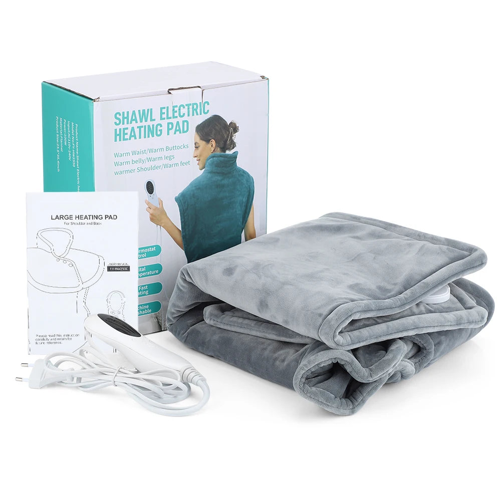 Electric Heating Pad Wrap Vest for Neck, Shoulders & Full Back – Winter Body Warmer with Adjustable Temperature & Timer