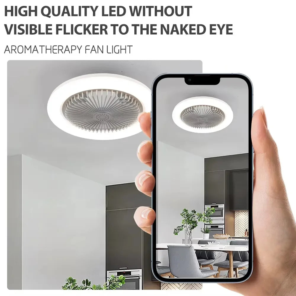 Modern Luminous LED Light Body Lamp with Ceiling Fan