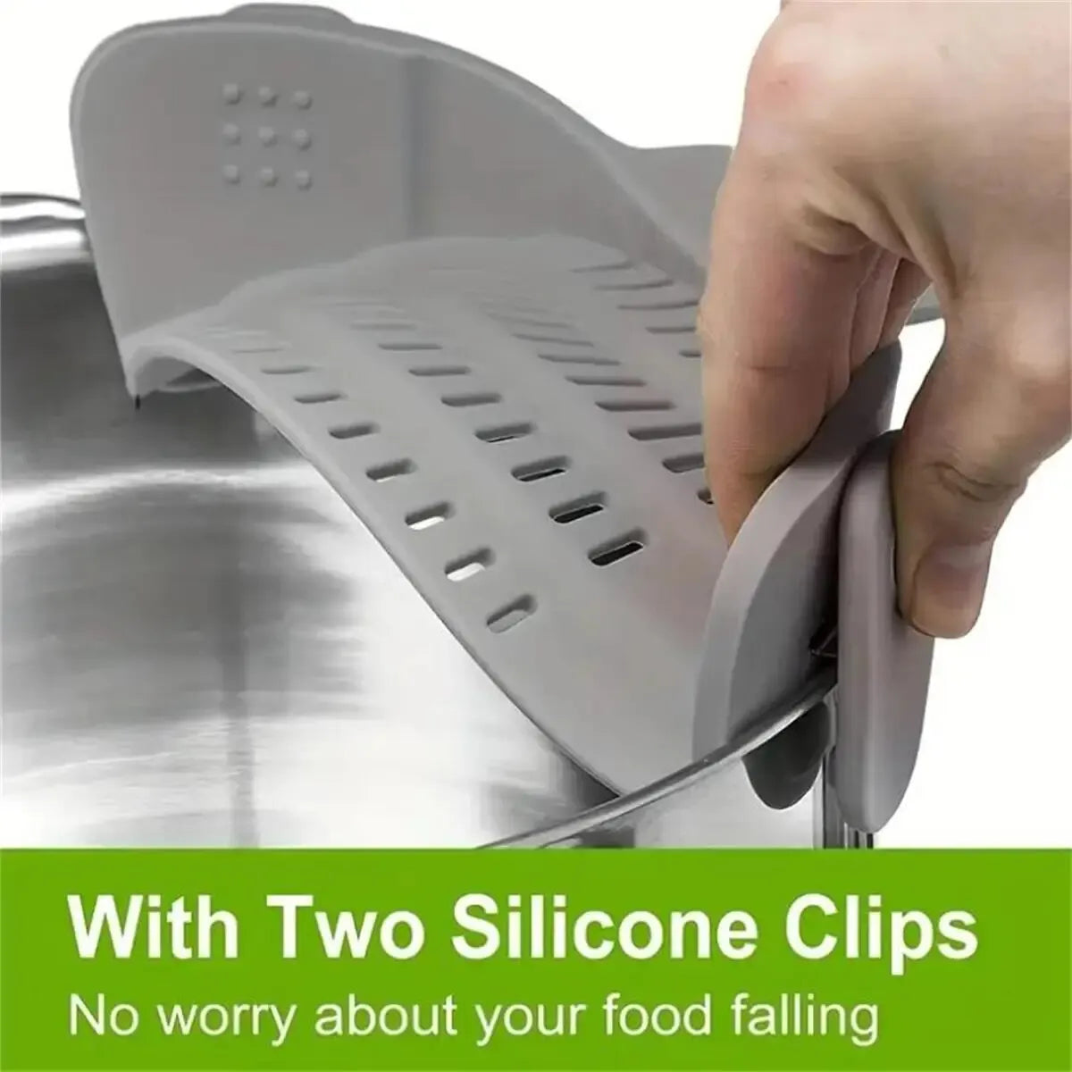 🍝 1pc Clip-On Silicone Strainer