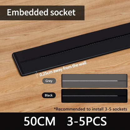 Multi-Function Power Track Socket with USB Ports – UK, US, EU Standard Wall Adapter