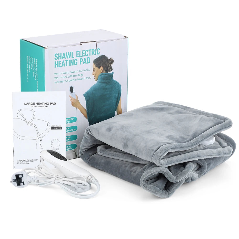 Electric Heating Pad Wrap Vest for Neck, Shoulders & Full Back – Winter Body Warmer with Adjustable Temperature & Timer