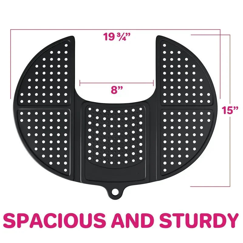 Assistive Tool for Cosmetics - Foldable Sink Cover with Silicone Makeup Brush Cleaning Pad Bathroom Storage  Bathroom Shelf