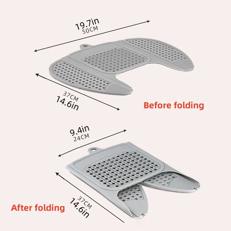 Multi-Function Collapsible Sink Cover & Silicone Makeup Pad with Bathroom Storage Rack