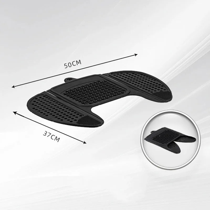 Multi-Function Collapsible Sink Cover & Silicone Makeup Pad with Bathroom Storage Rack