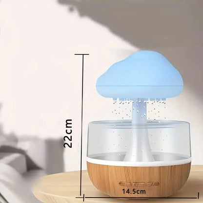 Rain Cloud Humidifier & Aromatherapy Lamp - Colorful Mushroom Cloud, Night Light, Essential Oil Diffuser, Raindrop Atmosphere Lamp