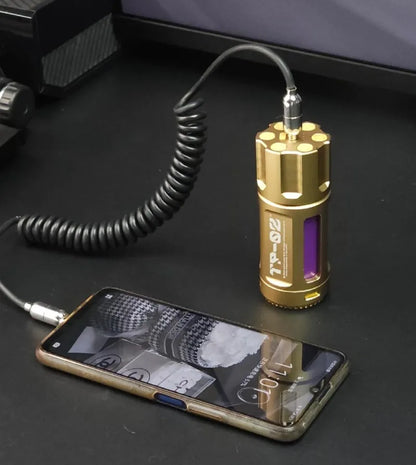 Trozk Revolver Mobile Power Bank 5000mah Golden Metal Bullet Clip Fast PD20W Charging Portable Battery Pack