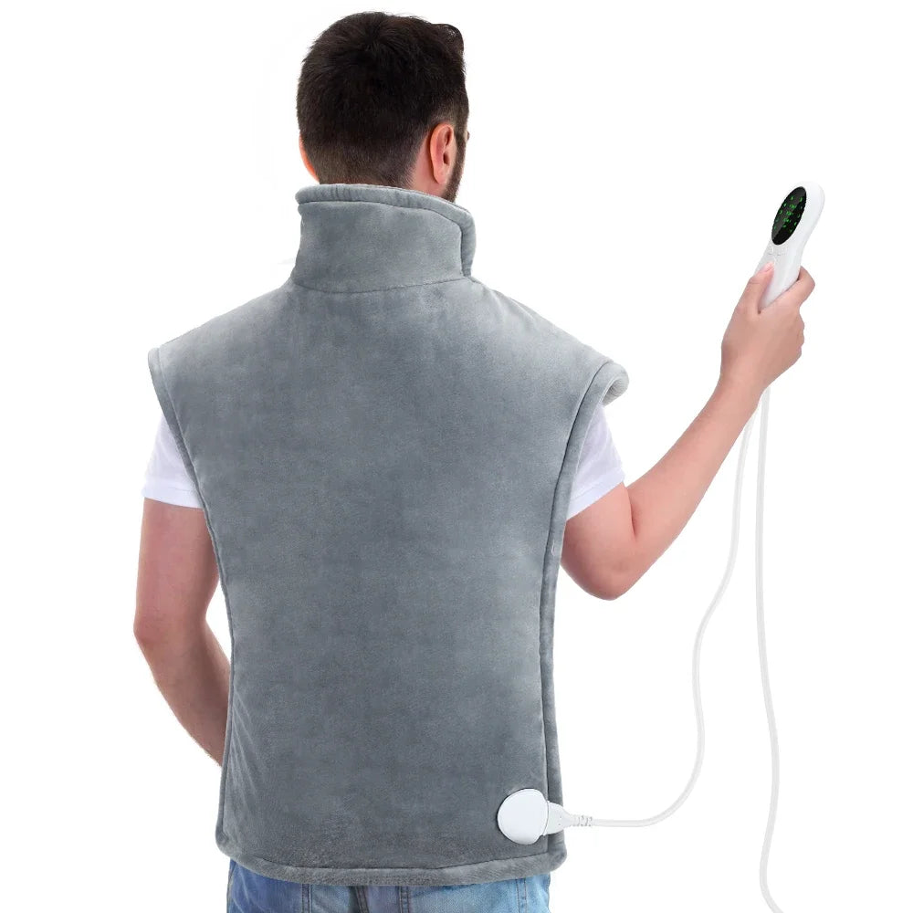 Electric Heating Pad Wrap Vest for Neck, Shoulders & Full Back – Winter Body Warmer with Adjustable Temperature & Timer